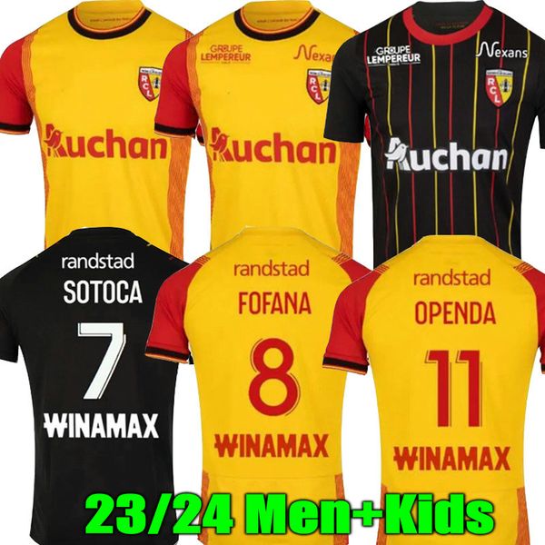 

23 24 rc lens sainte barbe soccer jerseys openda fulgini sotoca fofana da costa maillot de foot medina thomasson gradit frankowski 2023 2024, Black;yellow