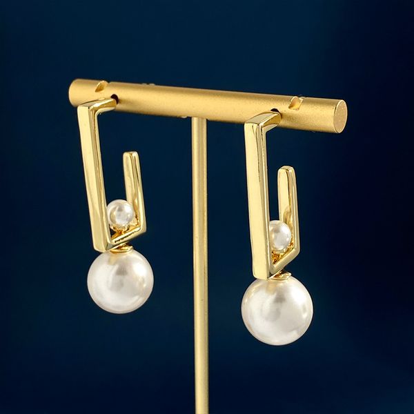 

fashion jewelry pearl dangle hardwear earrings for women 18k gold gold, Silver