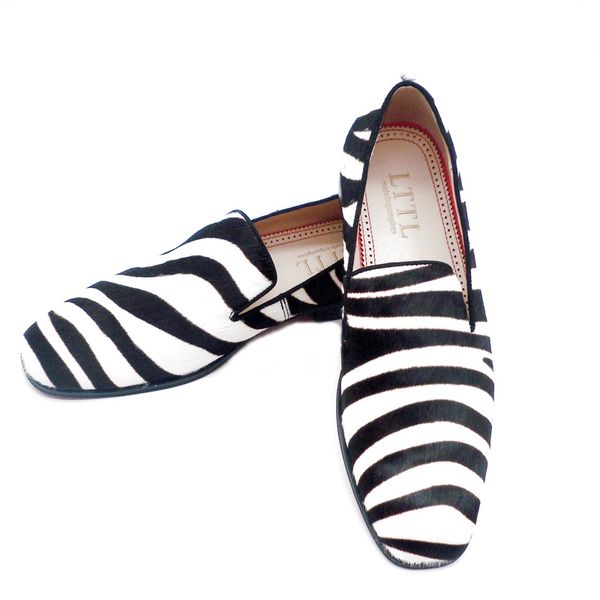 

luxury brand black and white zebra striped shoes men horsehair leather loafers slip on dress shoes mens flats casual shoes