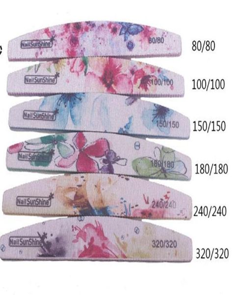 

new health double sidede grinding nail file 80100150180240320half moon nail file buffer block polish manicure polishing files8575795