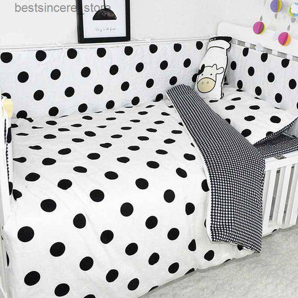 

7pcs baby bedding set cotton cribs bed linens kit for boy girl cartoon includes pillowcase bed sheet duvet cover without filler