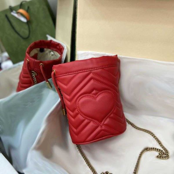 

vintage marmont heart luxurys designer bag 4 color drawstring bags g letter shoulder bucket bags women fashion leather design handbag classi