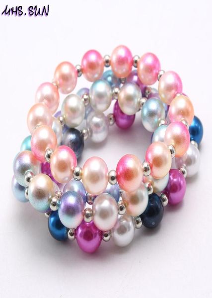 

rainbow beaded bracelets bangles strands for children colorful acrylic bead kids bracelet cartoon jewelry accessories girls7859846, Black