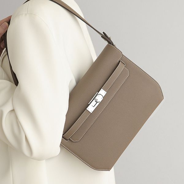 

new genuine leather women's versatile commuter messenger bags party evening make up shoulder crossbody bag lady luxury designer h small