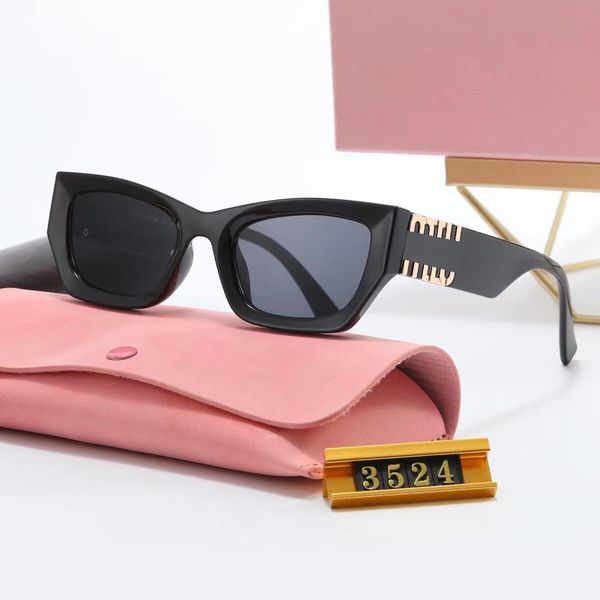 

original eyeglass outlet miu luxury sunglass women men cat eye lenses uv400 retro small frame glasses sun glass factory eyewear pink sunglas, White;black