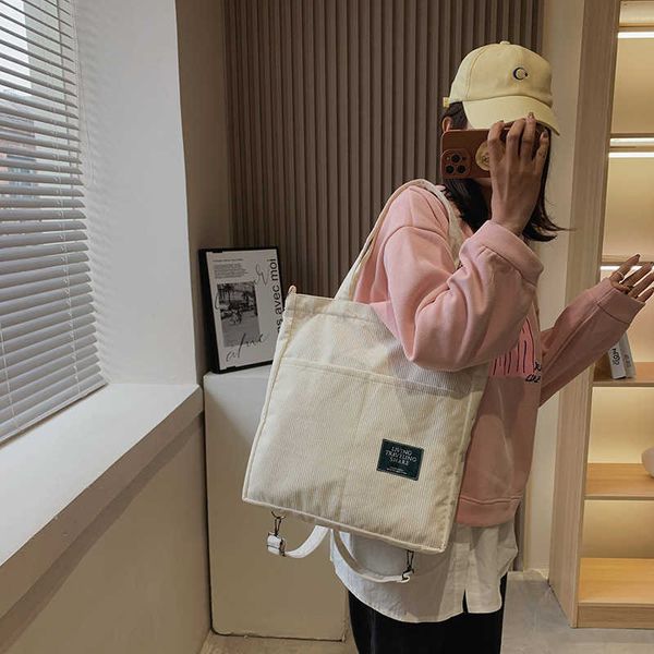 

ins multi-purpose canvas bag women's shoulder bag 2023 new large capacity crossbody bag handbag student tutoring bag