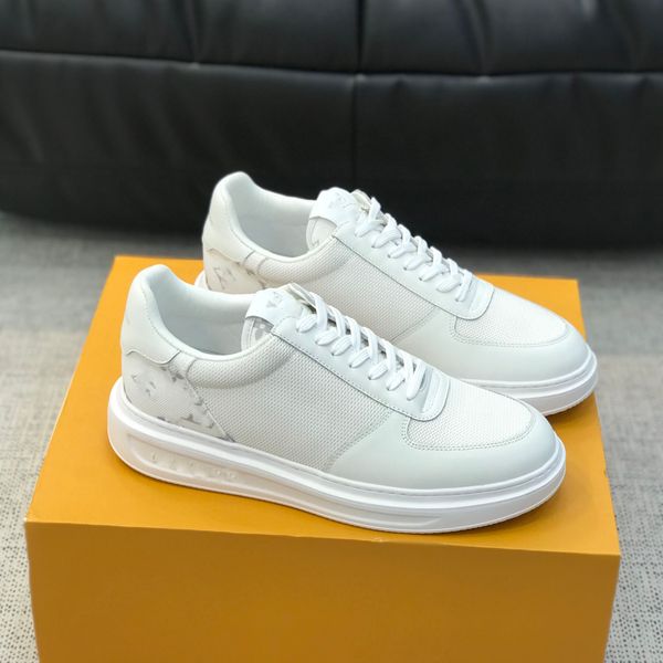 

retro casual shoes sneakers men's luxury leather lace-up fashion 3d printing training shoes sports men's b22 leisure sports white, Black