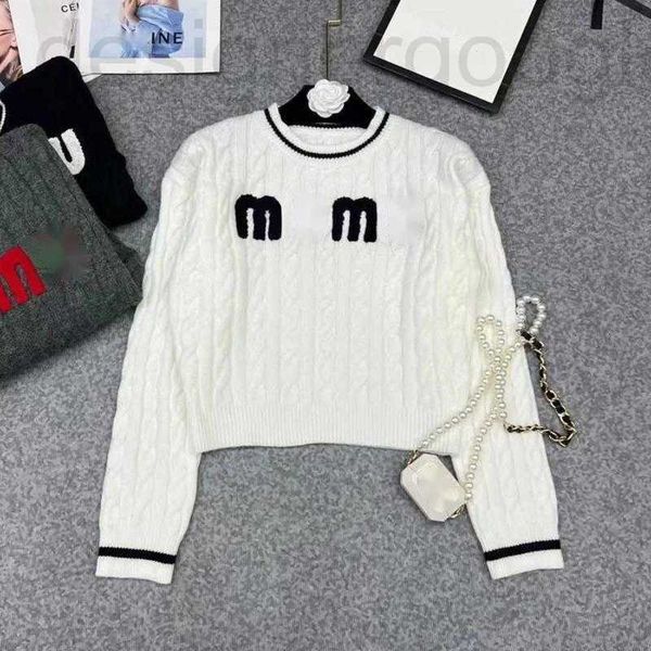 

women's sweaters designer winter wool sweater sweaters women knitted pullover fashion letter embroidery long sleeve knittshirt cropped, White;black