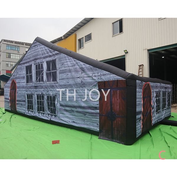 

air ship to door outdoor activities customized 10x5m halloween inflatable bouncy castle obstacle house inflatable maze haunted house