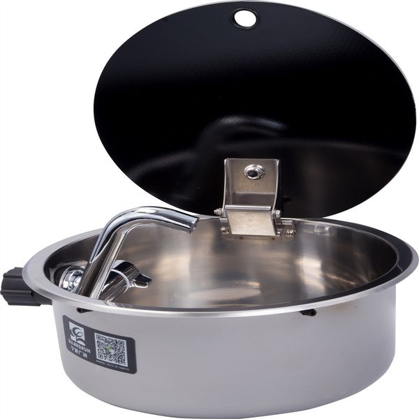 

stainless steel sink with tempered glass lid 340*146mm boat caravan rv gr-531c