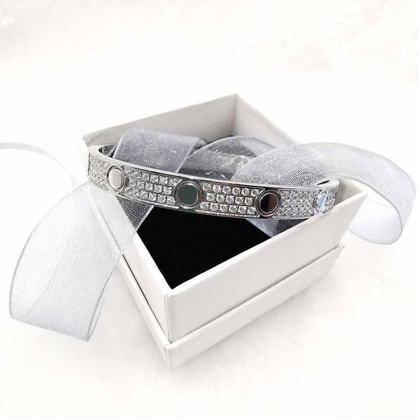 

designer new zhicarti all-sky star bracelet two-row diamond fashion titanium steel gold-plated 18k colorless with logo, Black