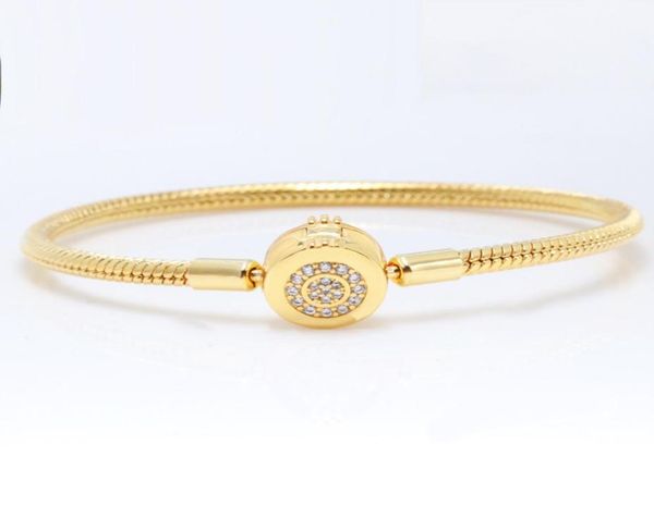 

crown bracelets chain women with original box authentic fits p s925 sterling silver charms bracelet birthday christmas8397115, Golden;silver