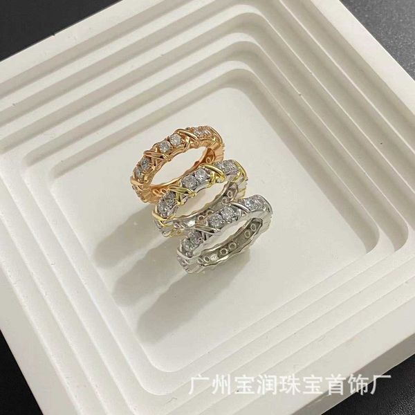 

original new tiffay bird's nest diamond ring fashion trend s925 sterling silver personalized light luxury versatile for men and women