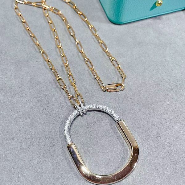 

7a luxury designer lock necklace earring set fashion women's pendant jewelry girl valentine's day gift factory with box, Silver