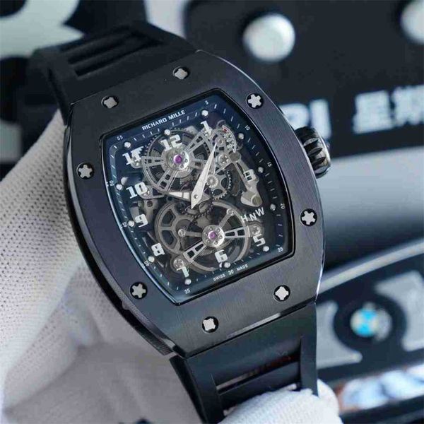 

diamond luxury mens movement watches rm17-01 r i c h a r d hollow tourbillon designer f1cm new high-end quality iced out montre wrist watch, Slivery;brown