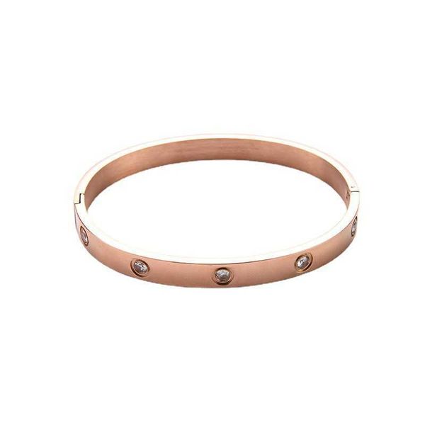 

original designer fashion and popular zircon bracelet stainless steel diamond inlaid lovers titanium carti women with logo, Black