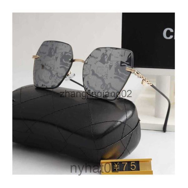 

designer channel sunglasses cycle luxurious fashion sports polarize sunglass men women vintage summer beach driving rimless square black sun, White;black