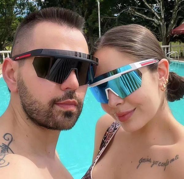 

wholesale sunglasses polarized one-piece oversized frame connected retro sunglasses with modern charm sealed mirrors trendy luxurys designer, White;black