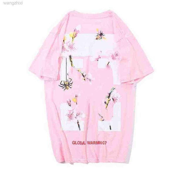 

off men's t-shirts offs white street fashion brand couple star with short sleeve t-shirt printed letter x the back print ozwi, Black