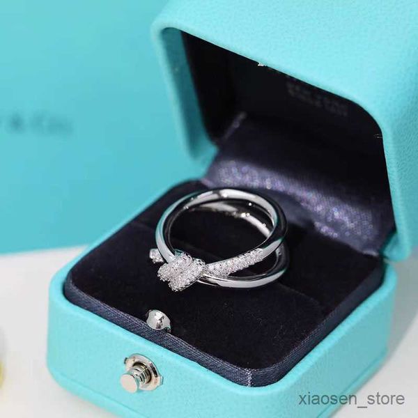 

wedding rings rings luxury bowknot designer rings for women rose gold shining bling diamond crystal ring jewelry for women r230626, Slivery;golden