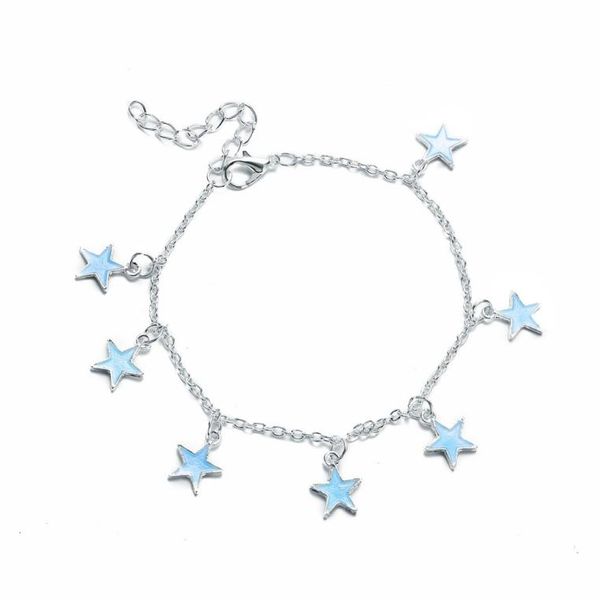 

fashion jewelry fivepointed stars pendant charms anklet chain anklet stars ankle bracelet5033145, Red;blue