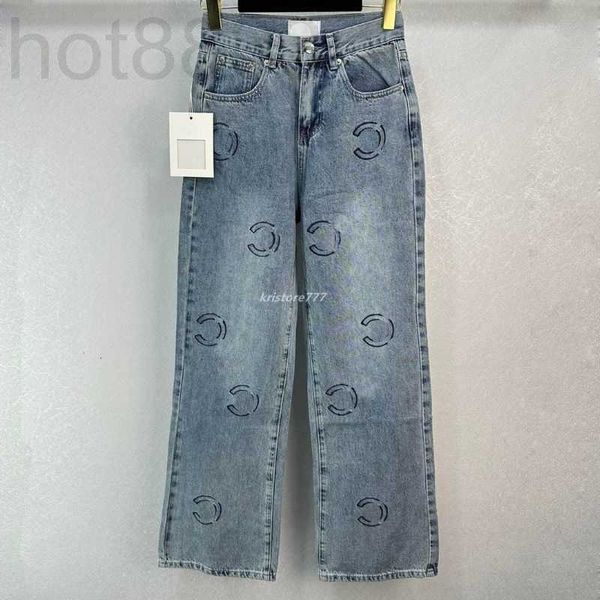 

women's jeans designer women pants with letter embroidery girls cotton high end milan runway brand cowboy casual jersey outwear denim l, Blue