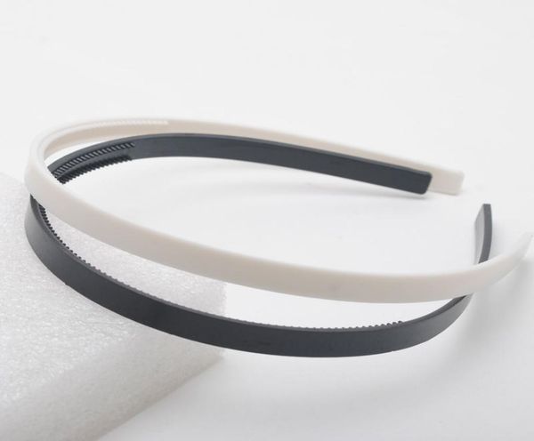 

8mm wide teeth hairbands fashion girls plastic headbands lady jewelry findings diy tools white black hair accessory 50pcs3630386, Slivery;white