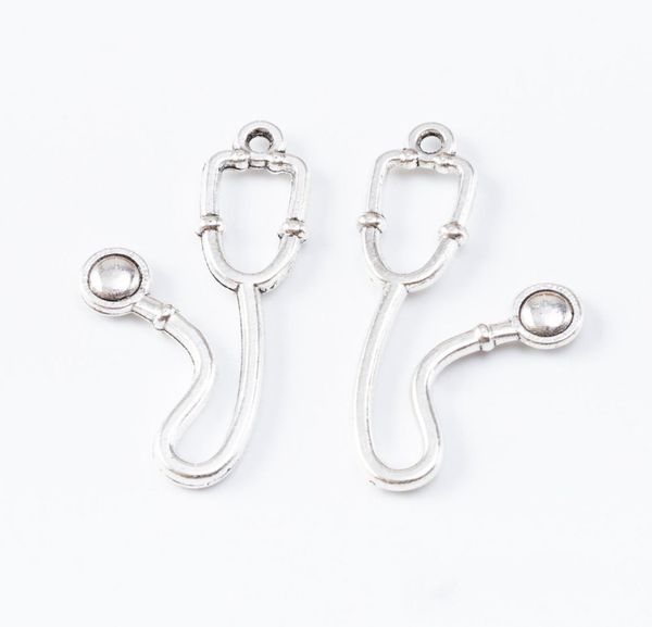 

50pcs 2816mm vintage silver antique medical item stethoscope charms pendants for bracelet necklace earring jewelry making7462608, Bronze;silver