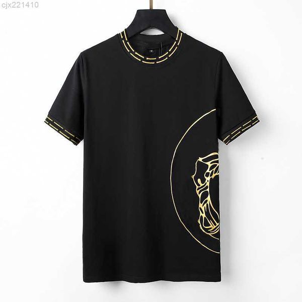 

2022 designer shirts soft cotton short sleeves t-shirts embroidery anti wrinkle fashion men's clothing apparel tees bm5n, Black;brown