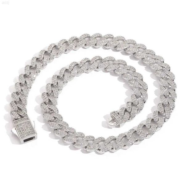 

pass diamond tester vvs moissanite chain 925 sterling silver 12mm moissanite cuban luxury hip hop men jewelry necklace