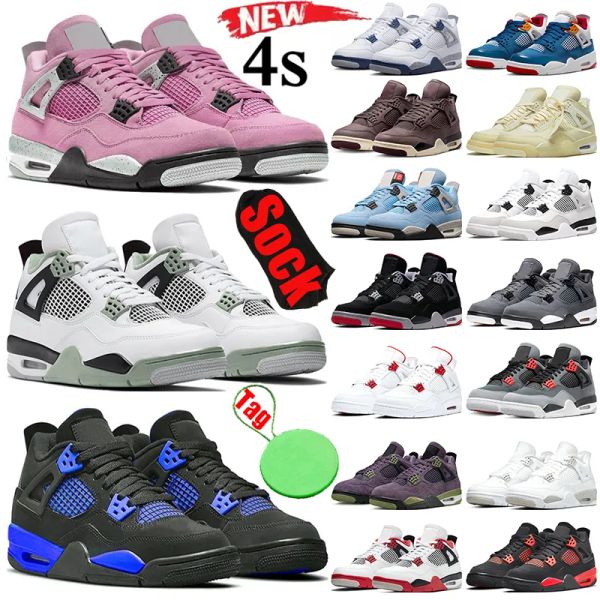 

ell ell 4s seafoam basketball shoes for men women jumpman 4 lightning military black cat sail red thunder white oreo pn dust uni