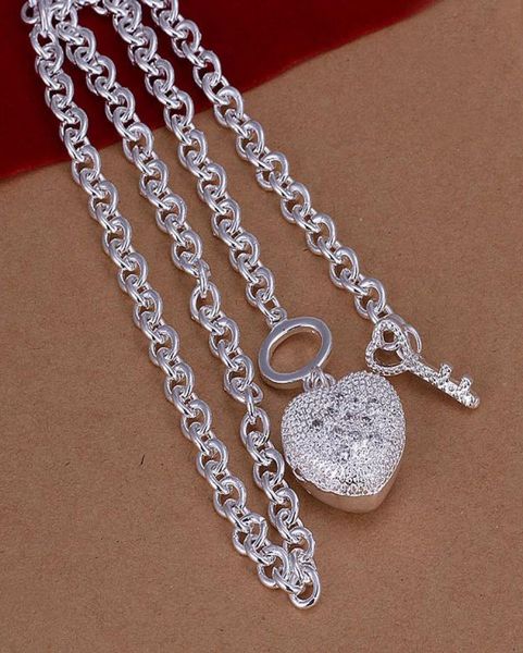 

fashion 925 sterling silver heart chain necklace 18inch fashion charm jewelrynew piercing 925 silver 18inch necklace for women me6581384