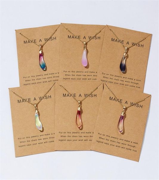 

women vintage drop shaped opal pendant necklace fashion exquisite clavicle chain paper card necklaces boho jewelry gift9391178, Silver