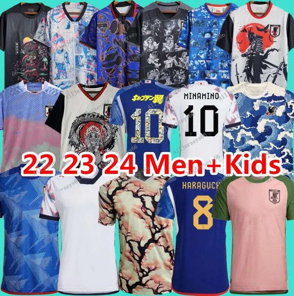 

2023 japan soccer jerseys cartoon isagi atom tsubasa minamino asano doan kubo ito 2024 japanese special uniform 22 23 football shirtalljerse, Black;yellow