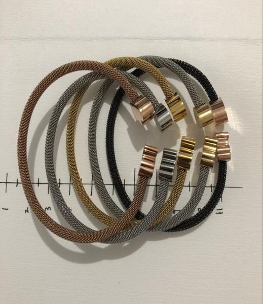 

2020 new pulsera mujer trendy luxury women stainless steel adjustable opening charms heart bears titanium cuff bracel8183566, Black