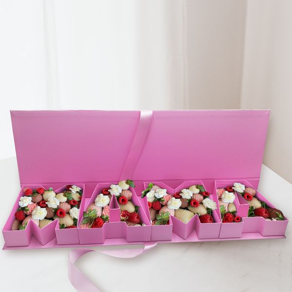 

Wrap Gift Fillable Sweet Packaging Cardboard Letter MOM MAMA Shaped Box For Flower Arrangement Mothers Day 230625