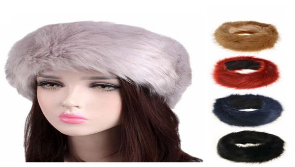 

new women faux fur headband winter warm black white nature girls ear warmer ear muffs fashion5160758, Blue;gray