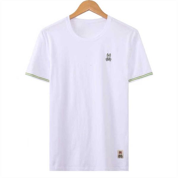 

psychos bunnys polos shirts designer mens tees summer trend fashion luxury brand sports casual loose classic skull rabbit print short sleev, White;black