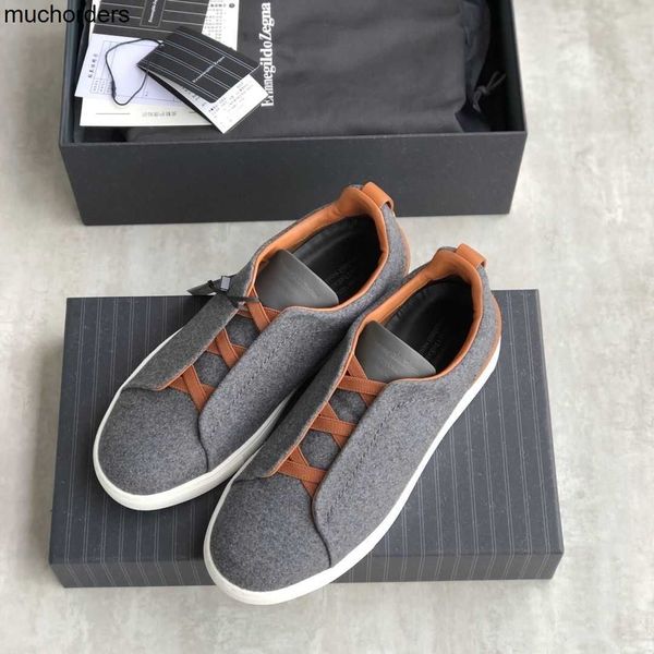 

zegna zegna shoes xxx series 14milmil14 wool triple stitch sports casual shoes, Black