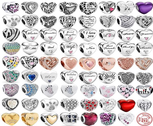 

925 sterling silver angel mother family heart series shiny beads suitable for charm bracelet ladies diy jewelry2667695, Black