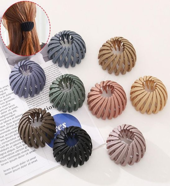 

matte bun hair clips hairstyle device lazy hairpin bird039s nest hair circle curler ponytail fixed artifact women hair claw3968189, Slivery;white