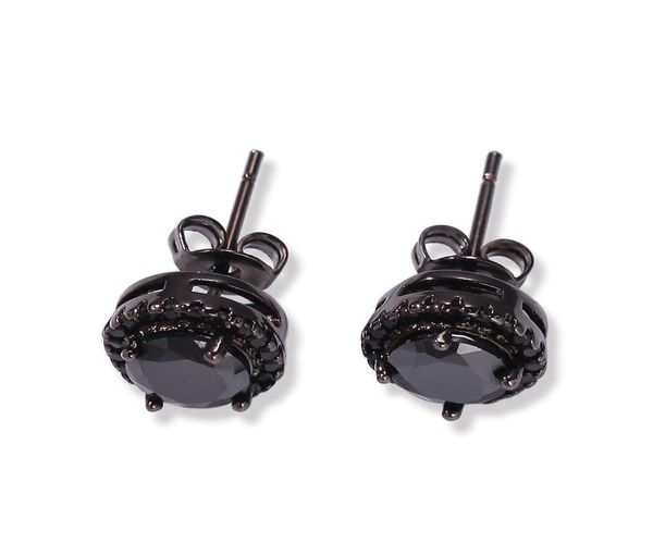 

fourclaw black zircon studs circular square transparent zircon studs new hiphop men039s jewelry4329472, Golden;silver