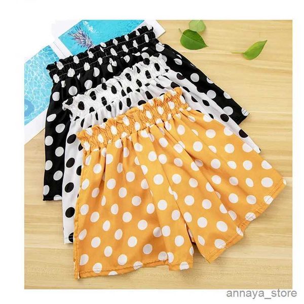 

pantskirt girls shorts summer thin children pants fashion daisy dot print high waist skirt pants casual beach short 4-13y baby clothes r2306, Blue