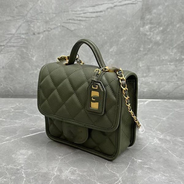 

designer bag luxury tote bag women fashion retro shoulder bags rhombus caviar leather metal bracelet with classic style