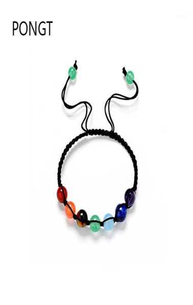 

natural stone bracelet for women yoga bead 7 chakra bracelets bangles crystal braided bracelet reiki spiritual jewelry17282785, Golden;silver