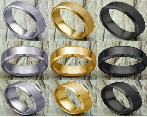 

ring men titanium blackgold 2020 titanium steel black classic ring for men wedding bands male3026241, Silver