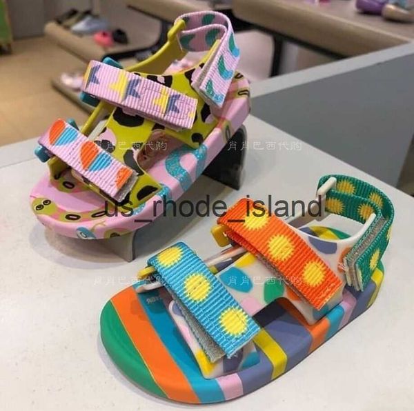 

sandals new arrival mini melissa children sandals kids beach shoes big girl and boy fashion jelly shoes hmi083 x0626, Black;red