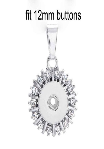 

fashion interchangeable metal flower ginger crystal necklace 239 fit 12mm snap button pendant necklace charm jewelry for women gif3753513, Silver