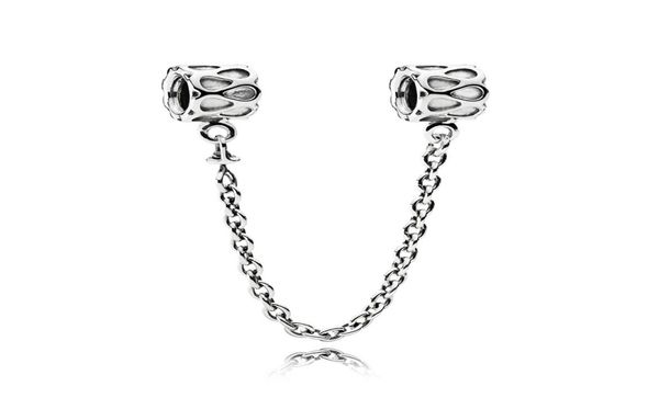 

authentic ale 925 sterling silver abstract detailed charms raindrops safety chain charms beads fit charmes bracelets for diy jewel8916492, Black