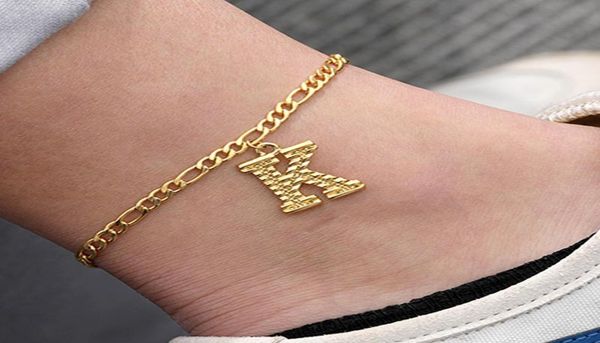 

s az letter anklets for women girl fashion initial english alphabet ankle bracelet gold stainless steel leg bracelet foot3939733, Red;blue